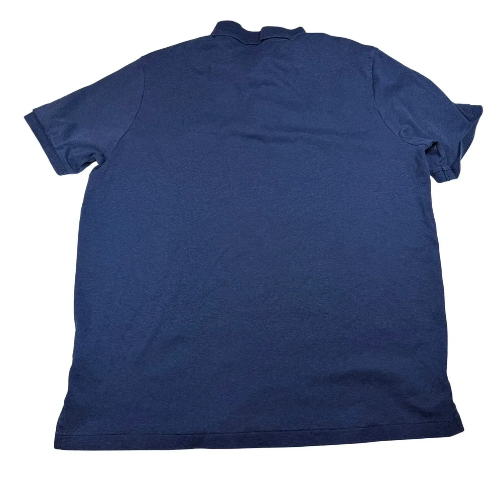 Polo Ralph Lauren Mens XL Classic‎ Fit Navy Blue Heather Cotton Polo Shirt Logo